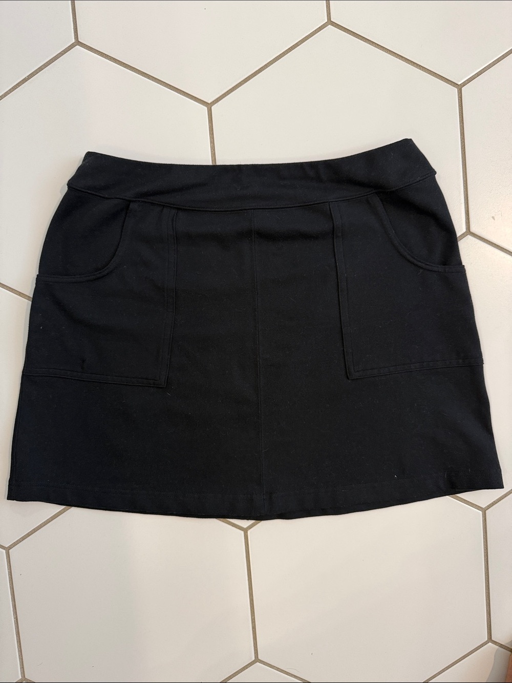 Jockey Black Midi Skirt with Front Patch Pockets